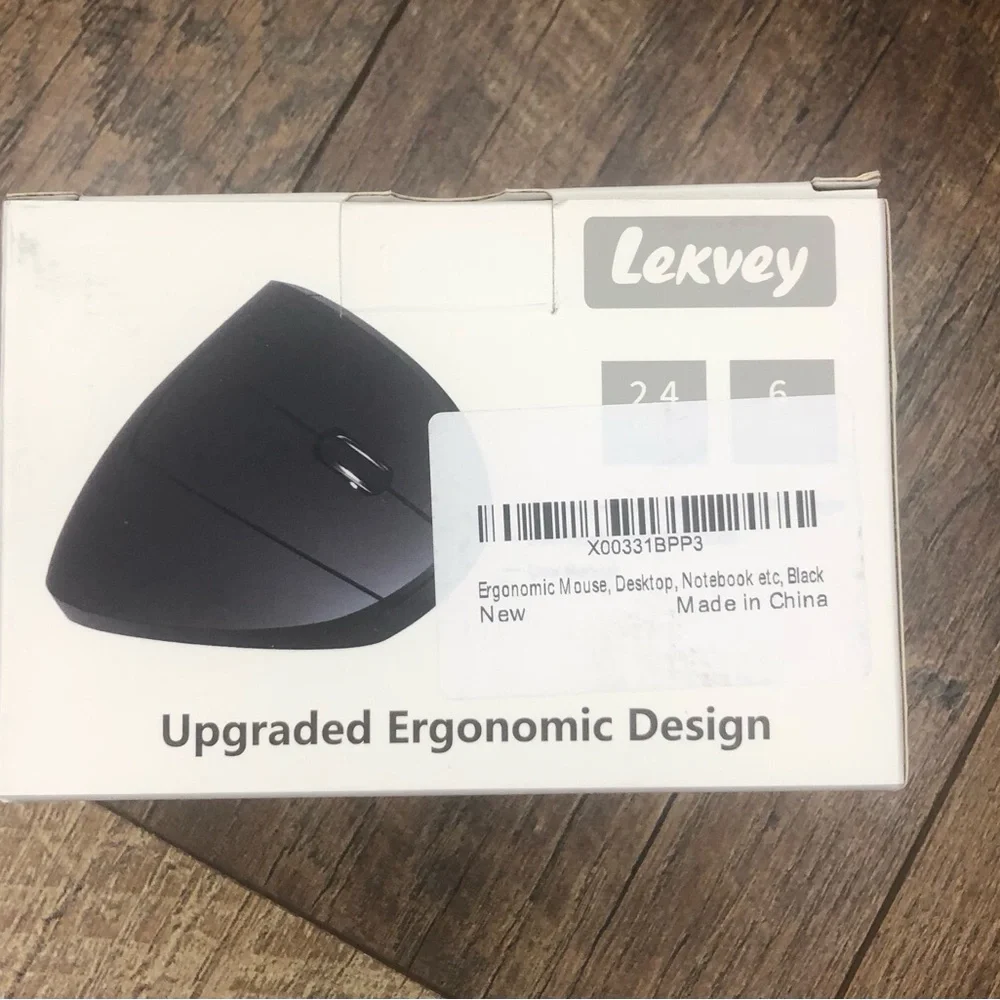 Lekvey Ergonomic Vertical Wireless Rechargeable Mouse Adjustable Black